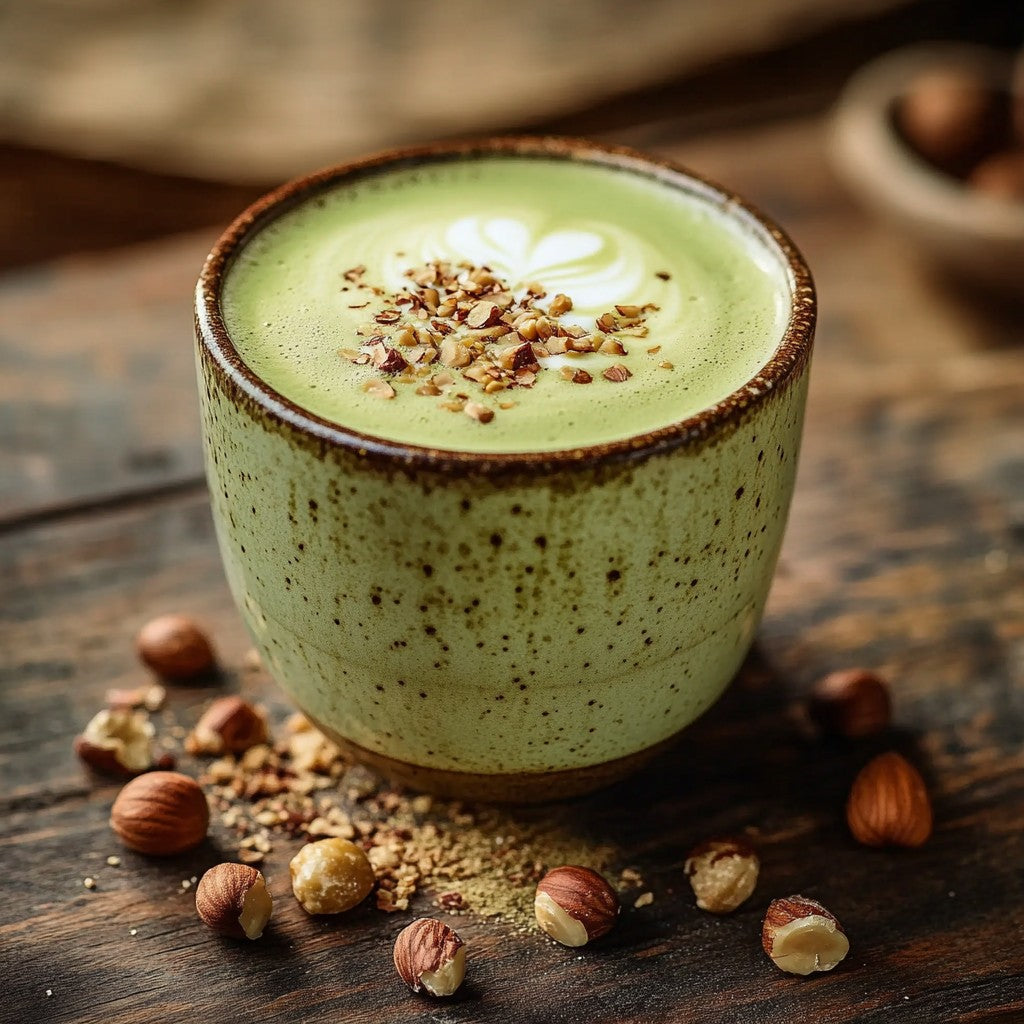 matcha latte au lait de noisette Image