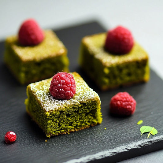 Financiers Thé Matcha et Framboises