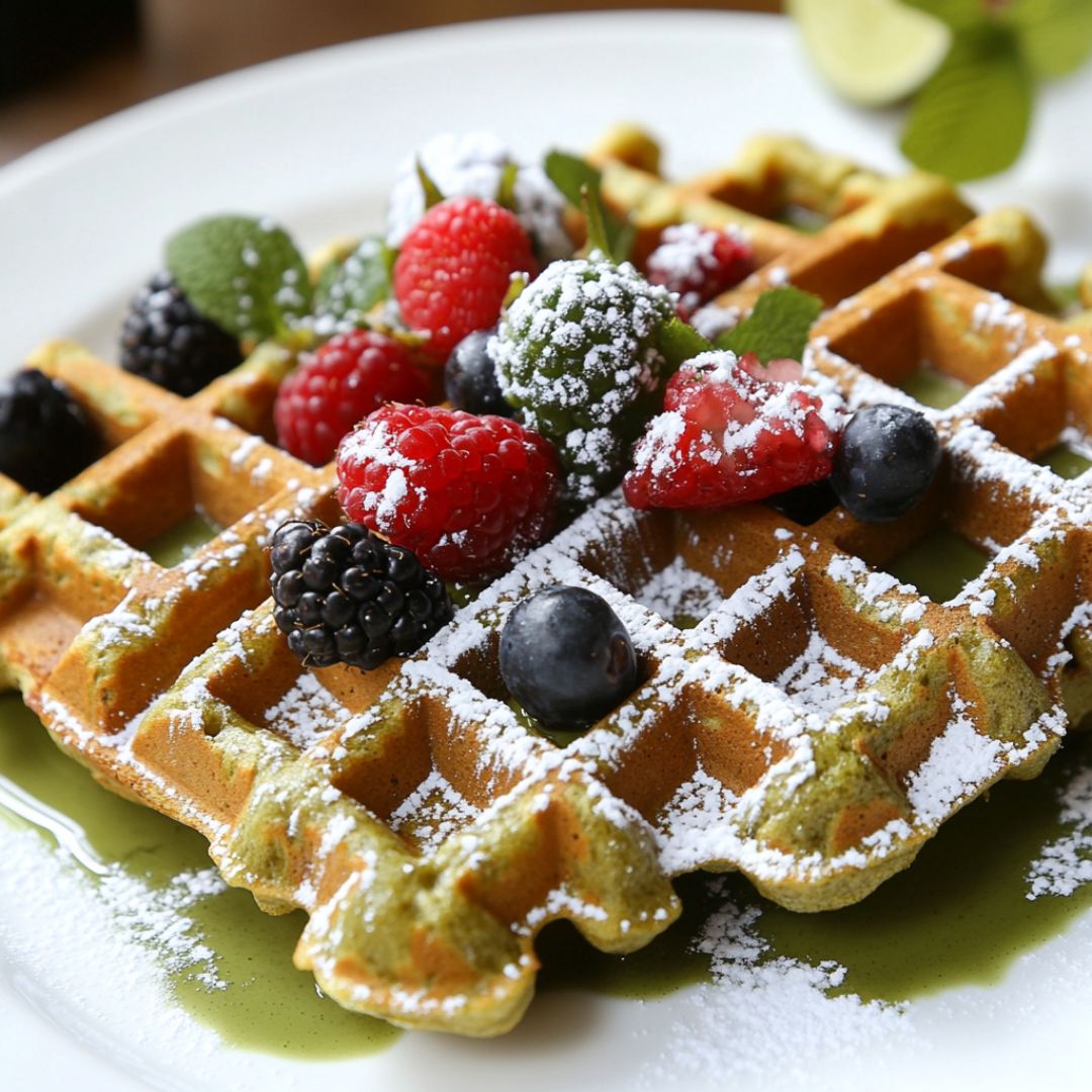 Gaufre au thé Matcha