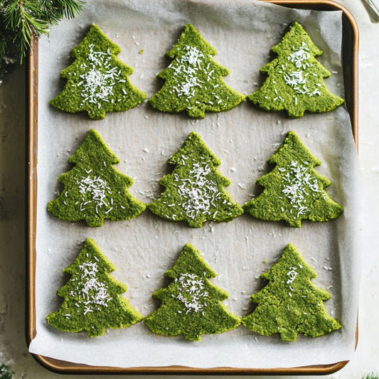 Biscuits Sapins au Matcha et Noix de Coco : Une délicieuse touche festive