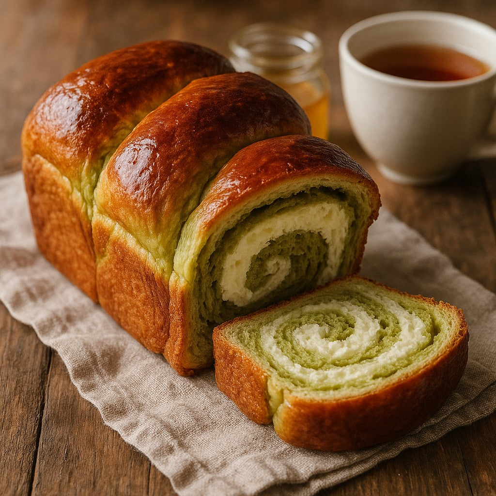 Pain brioché au matcha et fromage frais Image