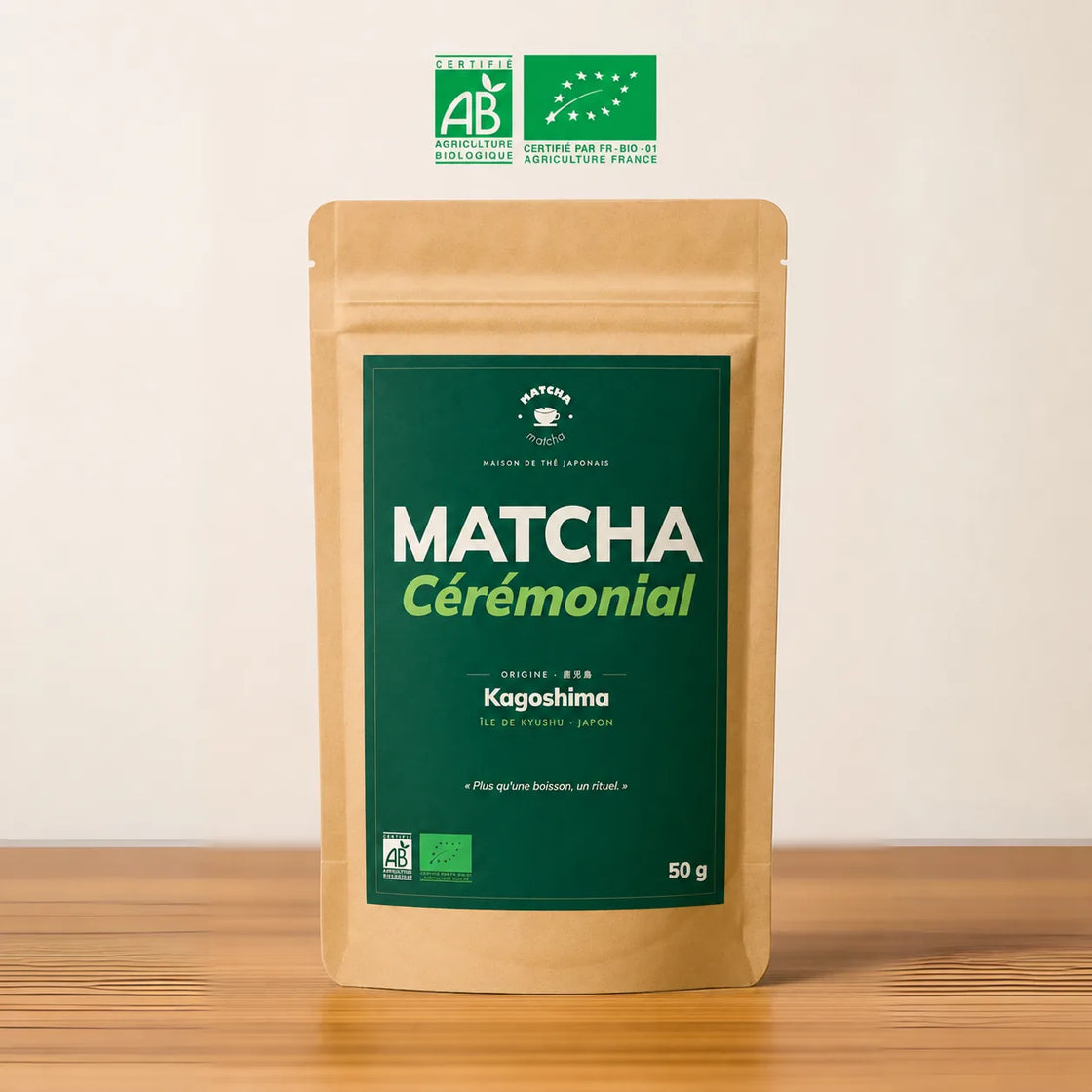 Bolsa de Matcha Ceremonial Bio de Japón, polvo de matcha ecológico molido con muela de piedra