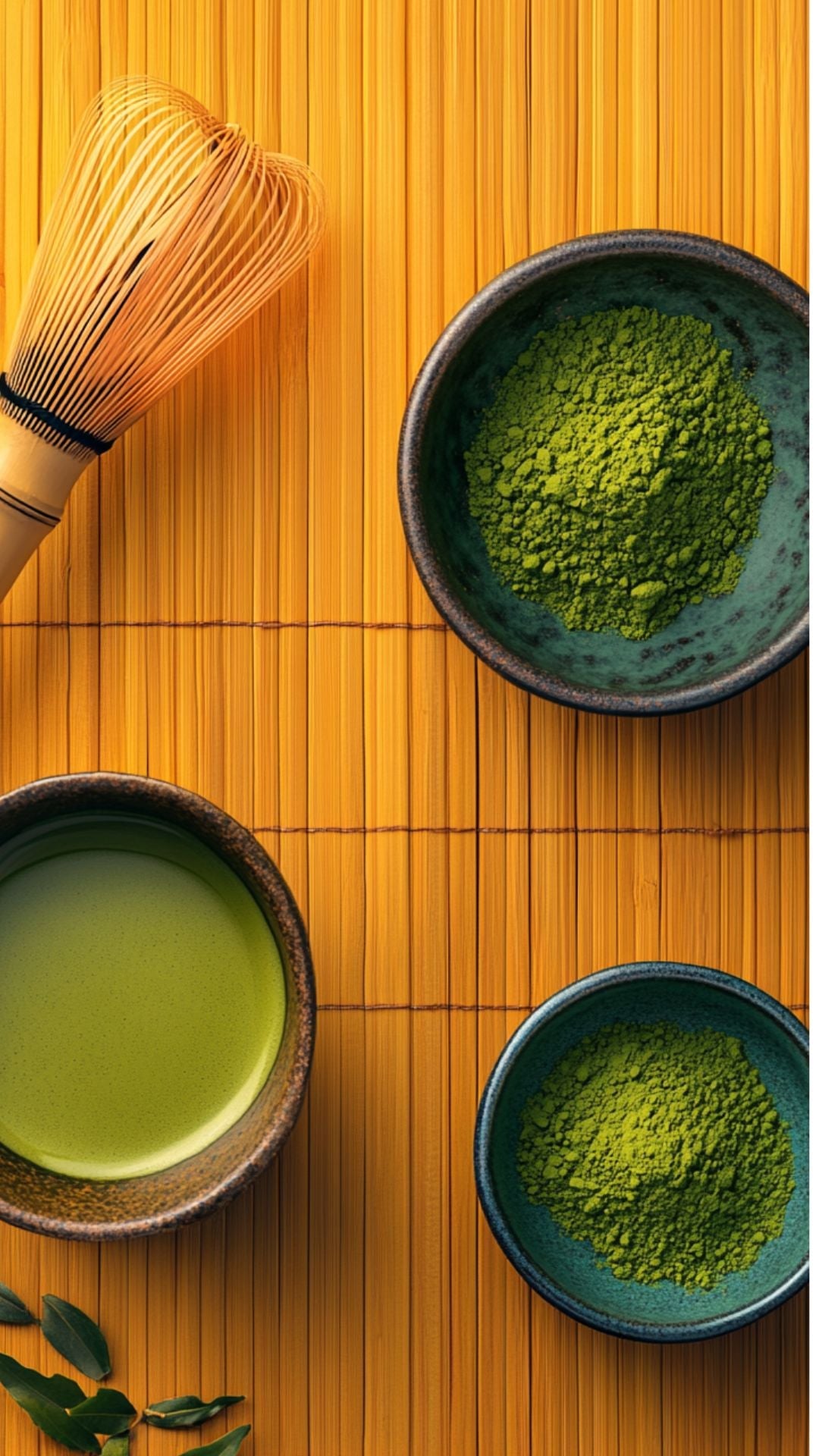 Matcha latte y kit de preparación de matcha para cafetería